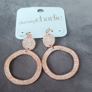 Charming Charlie Rose Gold Earrings BRAND NEW WITH TAGS